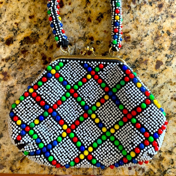 vintage unbranded Handbags - Vintage 70’s candy dot wristlet Hippie Boho flower child free spirit